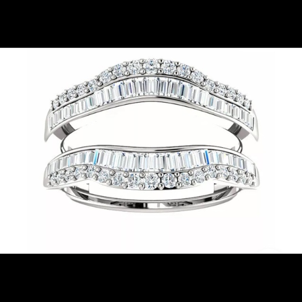 Baguette Ring Wrap Guard 3/4 ctw 14ktwg H Diamonds
